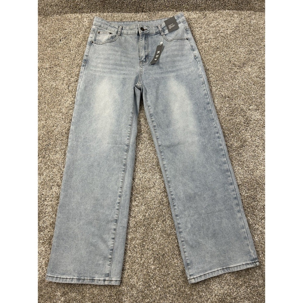 New KDF high-waisted wide-leg cropped jeans Size 12‎ ( See Measurements)